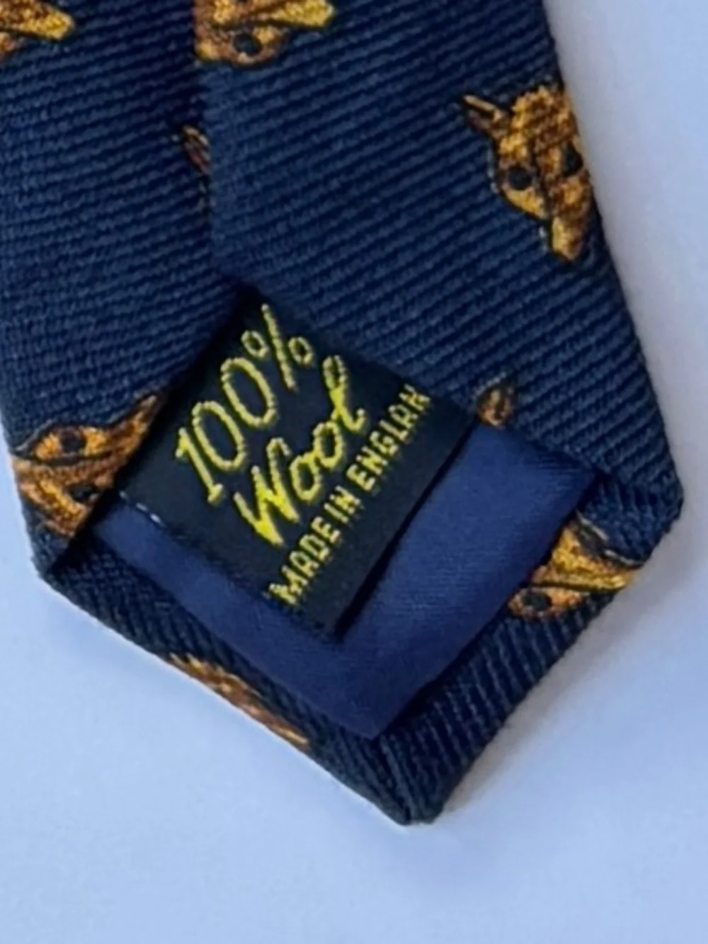 Preppy Fox Head wool tie, made in England